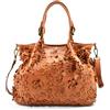 Superflybags Donna Shopper/Borsa a Mano in vera Pelle Lavata Laser Floreale Vintage Modello FLORA 38x30x18 Made in Italy