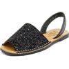 Avarca Made in Spain - Sandali da donna in pelle con paillettes glitterate, comode Menorquina con glitter 275