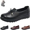 Generic Mocassini slip-on da donna, con fiocco, eleganti scarpe ortopediche con zeppa bassa, in pelle, antiscivolo, con fiocco e punta chiusa, Nero , 36.5 EU