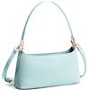 David Jones - Borsa a spalla da donna - Borsa a mano da portare sotto il braccio - Borsa a tracolla in similpelle PU rigida - Borsa elegante e alla moda da città per telefono e portafoglio, Azzurro