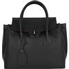 FrasiBags Borsa a Mano Rigida, Borsa da Donna in Pelle Saffiano, Borsa in Pelle con Tracolla Removibile, Borsa Donna in Pelle, Borsa Grande, Borsa in Pelle Vera Made in Italy (Nero)