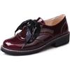 Amtopiyo Scarpe da donna eleganti stile college britannico brogue stringate con 2 paia di lacci, Bordeaux, 10 US