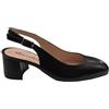 Melluso D180, Décolleté Slingback da Donna in Pelle con Cinturino Regolabile (Nero, Sistema Taglie Calzature EU, Adulto, Numero, Media, 38)
