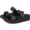Fitflop Sandali da donna Lulu regolabili in pelle, Tutto nero, 37.5 EU