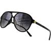 80Days Occhiali da Sole Pilota per Uomo e Donna - UV400, Stile Iconico, Dettagli in Metallo (BLK/Grey)
