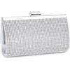BAIGIO Pochette Donna Elegante Argento Strass Clutch Cerimonia Borsetta da Sera per Matrimonio Party Cocktail (Argento)