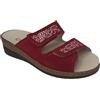 Cinzia Soft NE201 Ciabatte Donna in Pelle Scamosciata, Doppio Strappo Regolabile, Plantare Estraibile, Rosso o Cuoio (Rosso, Sistema Taglie Calzature EU, Adulto, Donna, Numero, Media, 41)