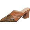 Bviennic Donna Appuntito Moda Tacco A Blocco Muli Pantofole