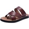 Harssidanzar Harssindanzar Sandali infradito da uomo,Sandali in pelle Flip-Flops Slip On Cross Straps Slide Sandali Toe Ring Style per gli uomini KM221EU1