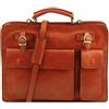 Superflybags Borsa Uomo Cartella Porta documenti Vera Pelle Tamponato Made in Italy modello Classic Lux L 35x23x10
