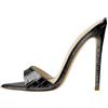 Rozhuhro Sandali con tacco alto a punta per donna Pantofole con tacco a spillo in tinta unita alla moda semplice Pantofole eleganti da lavoro quotidiane eleganti e sexy