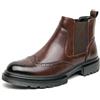 SPPEOUKJ Eleganti stivaletti da uomo in pelle classico tempo libero passeggiata botas business walking scarpe all'aperto Chelsea stivali uomo scarpe