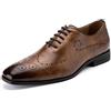MEIJIANA Scarpe Oxford Uomo Eleganti Scarpe Stringate Basse Uomo Oxford Vintage Scarpe Uomo Estive, Marrone-6, 44 EU (11 UK)