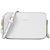 David Jones - Borsa a Tracolla Piccola Donna - Borsa a Mano Spalla Telefono Pelle PU Rigida - Borsetta 3 Scomparti Tasche - Clutch Crossbody Bag Moda Noche Sera - Bianco