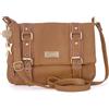 Catwalk Collection Handbags - Borsa a Tracolla in Vera Pelle - Borsa Messenger Donna - Borsetta Cartella Media - Abbey Road - Marrone Chiaro