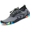 SAGUARO Scarpe da Scoglio per Uomo Donna Asciugatura Rapida Scarpette da Spiaggia Surf Traspirante Antiscivolo Scarpe Immersione, Ondulato Grigio 37