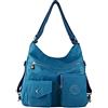 NOTAG Borsetta Donna, Multi Tasche Borsa Tracolla Zaino Impermeabile da Viaggio Per Shopping (Azzurro)