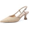 QUEEN HELENA Décolleté con Tacco Basso Slingback Donna K3398 (Camel, Sistema Taglie Calzature EU, Adulto, Donna, Numero, Media, 39)