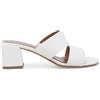 Melluso Ciabatta in Pelle Bianca con Intaglio Geometrico e Tacco a Blocco k35136q 40