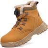 KOIFISH Scarpe Antinfortunistiche Uomo Donna Invernali Alte Scarpe da Lavoro con Punta in Acciaio Comode Leggere Scarponi Antinfortunistiche Giallo 46