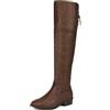 DREAM PAIRS Stivali Donna Sopra Ginocchio | Eco-pelle scamosciata, mezza zip, lacci regolabili, soletta in lattice, fodera traspirante, stile elegante.