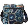 Macha Borsa donna in cotone stile etnico indiano, Boho Maliprint borsa satche l cotone con patta. (Blu)