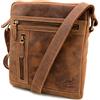Fa.Volmer ® Borsa a tracolla piccola in pelle per uomo e donna | Borsa a tracolla in pelle di bufalo/nappa di alta qualità | marrone o nero | Modelli Stanford e Princeton