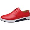 Hsternexy Oxford - Scarpe da uomo in pelle, da sposa, eleganti, business, classiche, con lacci, leggere, larghe, in vernice, Colore: rosso, 42 EU