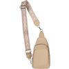 styleBREAKER Zaino monospalla da donna, tracolla a motivi geometrici, borsa a tracolla unicolore, zaino da città, borsa a tracolla 02012400, colore:Marrone chiaro