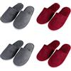 Teceyfeet Set di Ciabatte Ospiti 4 Paia, Pantofole Lavabili Aperte per Viaggi, Hotel, Spa, Matrimoni, 28cm