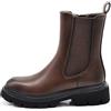 IF FASHION Stivali Stivaletti Anfibi Scarpe Chelsea da Donna Platform Elastico Con Suola Track GA039 Brown N.39