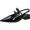 Jemnpela Scarpe Donna Punta Affilata Slingback Tacco Basso Blocco 3cm Tacco Vintage Pumps Comode Cinturino Caviglia Fiocco Eleganti Matrimonio Ufficio Lavoro Festa Appuntamenti Abbigliamento Quotidiano