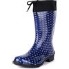Ladeheid Stivali Donna in Gomma PVC LA-968 (Blu Scuro/Punti, 36 EU)