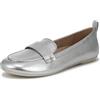 Vionic Mocassini Tessa Donna, Pelle metallizzata argento, 6.5 Wide