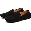 LZQpearl Mocassini Penny da Uomo, Scarpe Basse da Uomo in Pelle Scamosciata, Slip on Boat Deck Casual Mocassino Pantofole per Unisex Adulti E Adolescenti (Black,41)