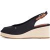 Tommy Hilfiger Donna Espadrillas Wedge Flag Mid Slingback Fibbia Regolabile, Nero (Black), 36