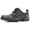 OSSTONE Chukka Stivali Cowboy Biker Boots Maschio Mens motociclo Botas in Pelle Vitello Western retrò stile Uomo Stivali Piatto Caviglia Stivaletti Boots 6015-1-B