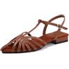LarDorLin Spiaggia Sandals Donna Chiuse Davanti Pantofole Tacco Basso Mules Braid Ciabatte Estate Alla Schiava Strappy Romano Flip Flops Marrone Numero 40.5 EU (42 Cn)