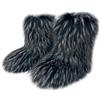 Ulalaza Stivali delle donne Fluffy Fuzzy Furry Snow Boots Inverno Mid Calf Snow Boots Scamosciata Pelliccia Calda Foderata Stivali Piatti Casual Moda