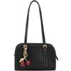 HiTotes Y2K Borsa a spalla rossa in pelle per donna, borsa a tracolla bordeaux con ciondolo a ciliegia, 01-nero, 25.5cm
