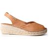 TONI PONS BERNIA-P - Espadrillas a zeppa da donna stile Peep Toe realizzata in pelle., marrone, 37 EU