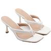 Jemnpela Mules Eleganti con Tacco Kitten per Donna Punta Quadrata e Stringa Pelle Verniciata e Raso con Borchie per Estate Spiagge Matrimoni e Feste