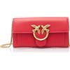 Pinko Love One Wallet C Vitello Seta, Borsa Donna, R30q_rosso-antique Gold, Taglia Unica
