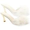 TOGEVAL Pantofole Sposa Matrimonio Donna, Sandali Estivi Tacchi, Design Soffice e Comodo, Bianco per Casa e Ufficio, Stile Elegante