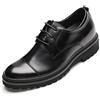CHAMARIPA Scarpe Rialzate Uomo 9 cm Aumento Altezza Invisibile, Derby con Suola Spessa a Punta Tonda in Pelle Nera 41 EU