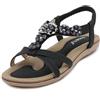 ZDQ Sandali Donna Estive Eleganti Bassi Comodi Basse Casual Bohémien Scarpe Nero 40