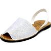 Avarca Made in Spain - Sandali da donna in pelle con paillettes glitterate, comode Menorquina con glitter 275