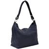 AMBRA Moda GL005 - Borsa con tracolla, borsa a mano in pelle, borsa a spalla, hobo bag da donna (blu scuro)