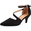 Greatonu Sandali con Tacco Gattino Punta Chiusa Cinturino alla Caviglia Scarpe da Festa Donna Borgogna