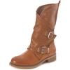 Toocool - Stivali Donna Bassi Biker Boots Motociclista Stivaletti Fibbie Anfibi SA9907 [38,YY6775 Camel]